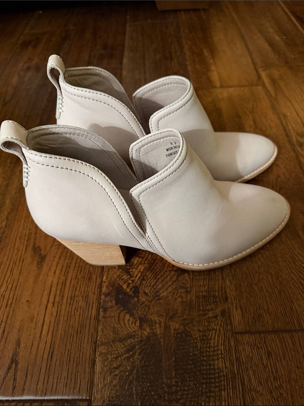 Jeffrey Campbell White Leather Cutout Ankle Booties